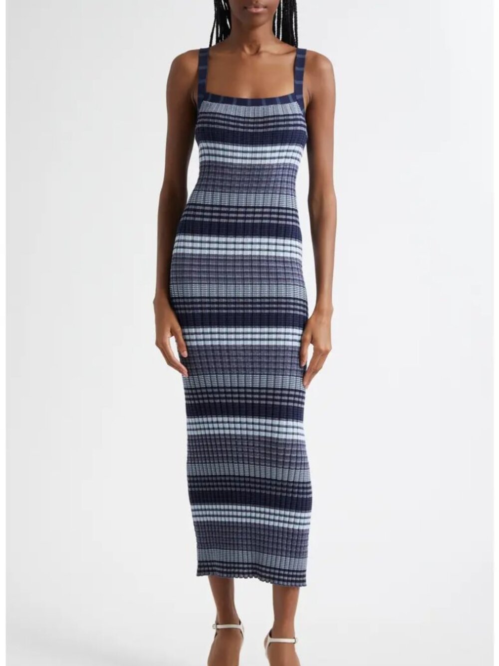 Ramy Brook Cheval Stripe Sweater Dress – Navy Stripe – Size Small – NWT